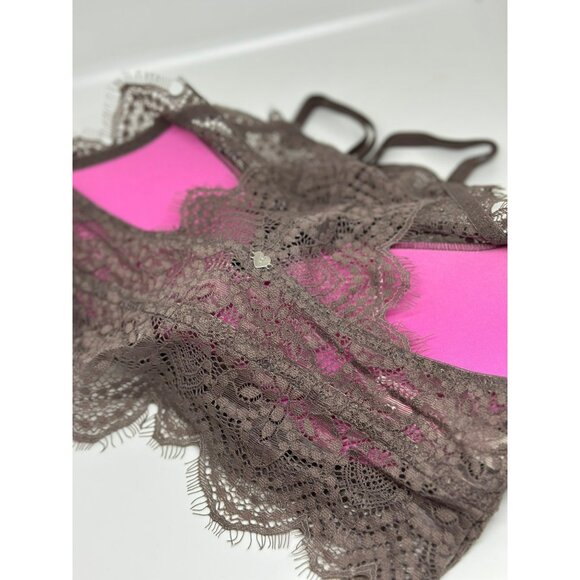 PINK by Victoria’s Secret Floral Lace Bralette – Brown & Pink, Padded XS/TP - Picture 4 of 5
